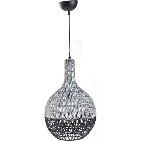 Lámpara de techo de metal y rattan 33x33x53.5/120 (1/3)