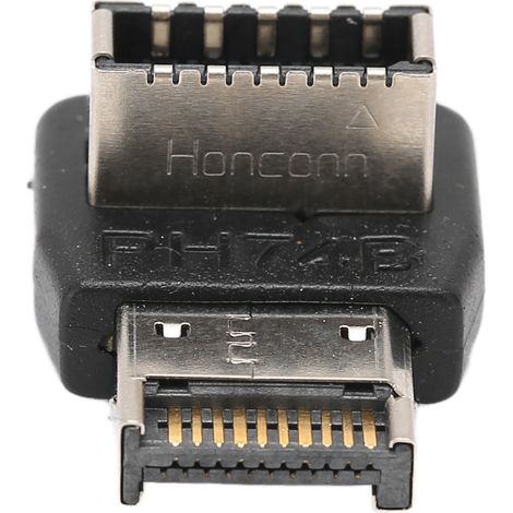 Adaptateur USB 3.1 Type E Coudé 90° pour Connecteur Carte Mère, Compatible avec Panneaux Avant (PH74B) (1/5)