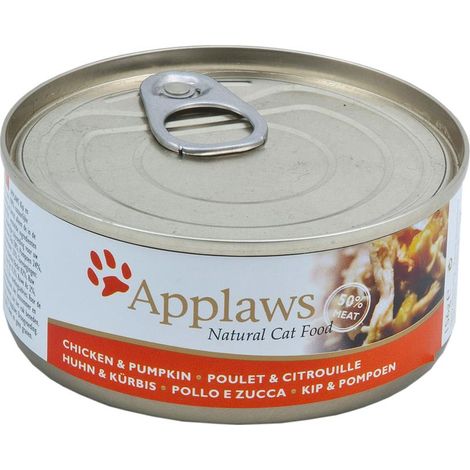 Applaws Premium Nassfutter für ausgewachsene Katzen, Huhn und Kürbis in Brühe, 156 g