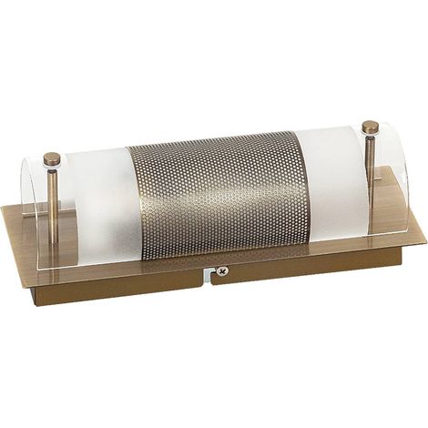Wandleuchte schmal B: 24 cm E14 Glas Metall Wandlampe Badezimmer Spiegel (1/5)
