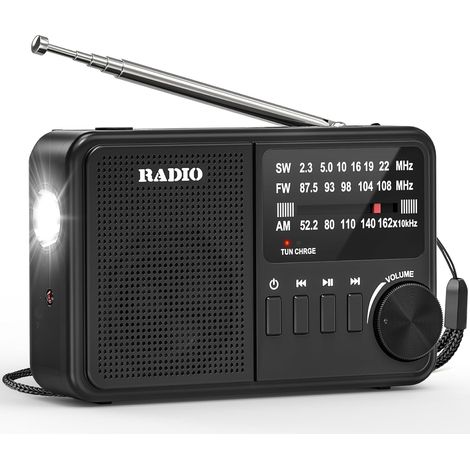 Petite ra portable, ra AM/FM/SW, ra alimentée par secteur ou par batterie, adaptée au camping, aux urgences (1/5)