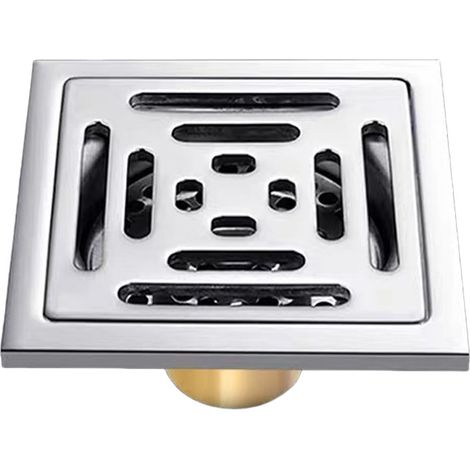 Drain de Salle de Bain carré, 100 x 100 mm, Siphondesoldedouche, Convient pour Les salles de Bains, Les Toilettes, Les balcons. (1/5)