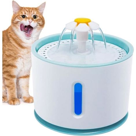 Fontaine pour Chat Chien, Distributeur Eau Chat avec Lumière LED, 2.4L Grande Capacité Distributeur Eau pour Chat [57] (1/4)