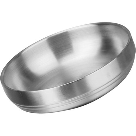 Assiette D'amuse-gueules Soucoupe Ronde Argentée en Acier Inoxydable 304 Épais de 13 Cm pour Assaisonnement, pour Restaurant ou Boutique Alimentaire (1/5)