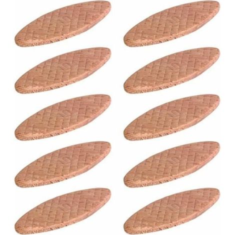 10x Cheville lamelle T10 19 x 53 mm bois ovale colle lamelles meuble