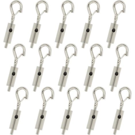 Lot de 15 tendeurs à crochet - Tendeur à crochet et œillet - Système de verrouillage à bille - Portable - Pour câbles, cordes et chaînes galvanisés/304/316 de 1/16" à 3/32" (1/5)