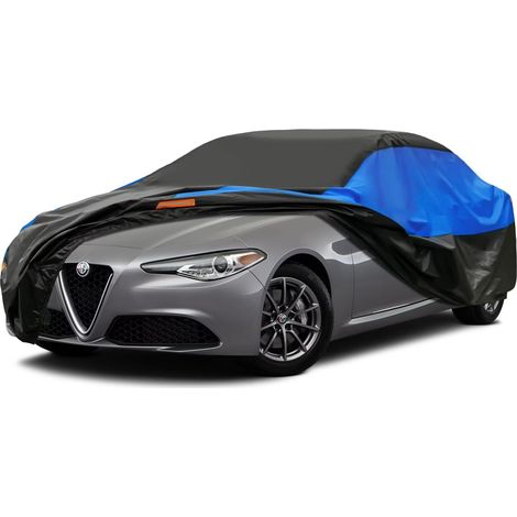Bâche Voiture Exterieur Respirante, Compatible avec Alfa Romeo Giulia(2016-2024) Housse de Protection Voiture Extérieur, Toutes Saisons Peuvent Tout Gérer Contre Pluie Soleil Poussière.,Taille pour Al (1/5)