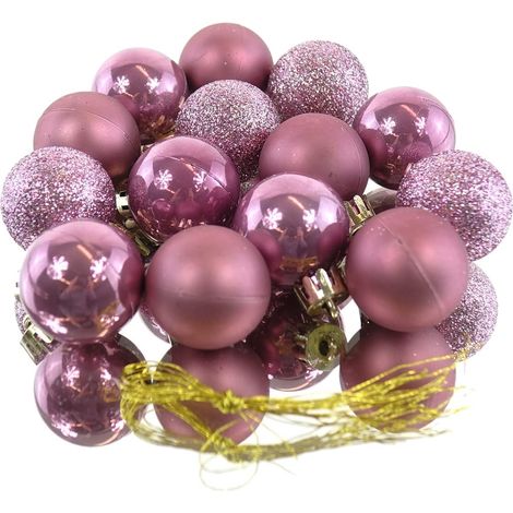 Kaemingk – Boules de Noël incassables en plastique, rose – Ø 3 cm, lot de 14