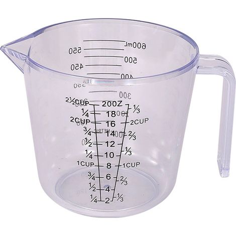 Vaso medidor de cocina de 600 ml, perfecto para medir ingredientes en repostería, un utensilio de cocina esencial (1 transparente). (1/5)