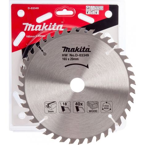 Makita D-03349 Circular Saw Blade 165 X 20 40 Teeth - Suits DSS611 DSS610 DHS680