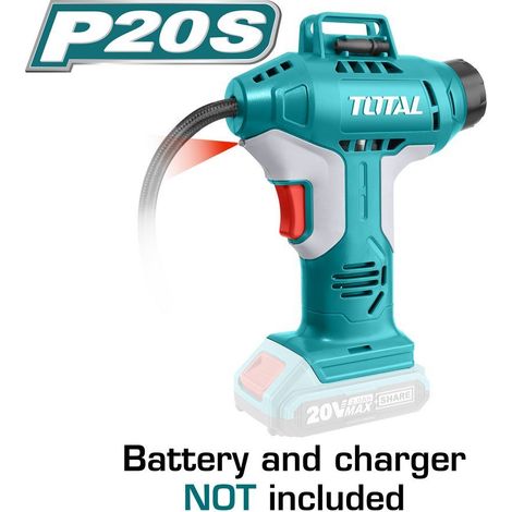 COMPRESSORE ARIA PORTATILE A BATTERIA 20V AUTO GONFIATORE RUOTE 10bar TOTAL (1/4)