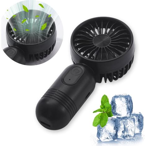 Ventilador portátil mini DIYOO, recargable por USB, de bolsillo, batería de 400 mAh, diseño atractivo, 3 velocidades ajustables, ideal para exteriores, hogar, oficina y viajes - Blanco
