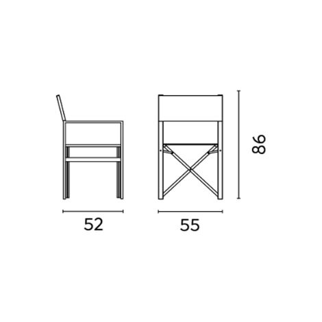 Sedia regista pieghevole in alluminio bianco e textilene ecrù MALIGI HOME MG-CONCETTA Ecrù (1/2)