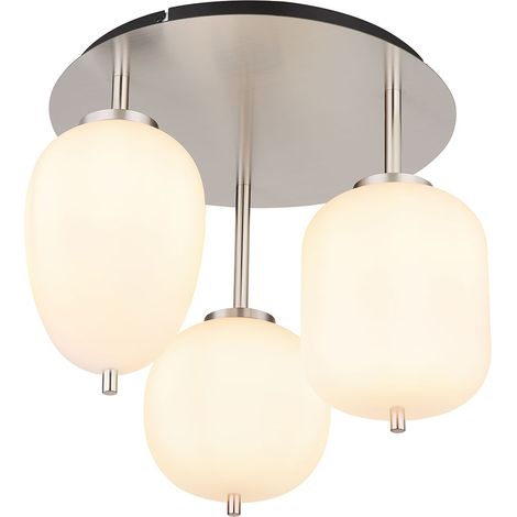 Globo - plafón - Blacky I - blanco - vidrio - Ø 46cm - E14 -