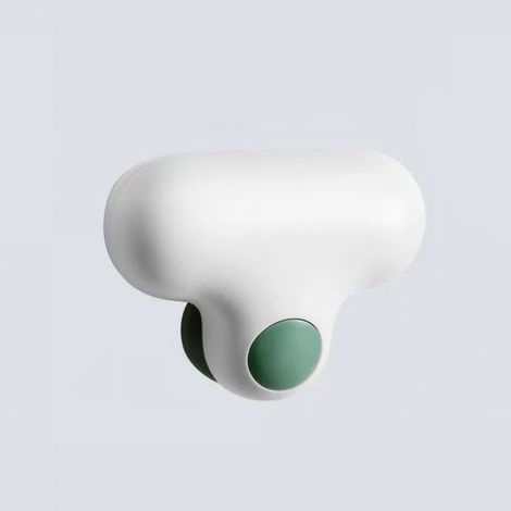 Raclette de douche compacte ergonomique avec ventouse et crochet pour miroir de salle de bain - Blanc (1/2)
