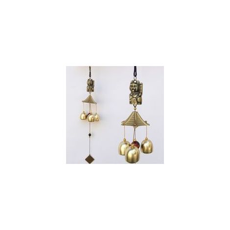 Carillon éolien suspendu en métal, son doux, symbolisme de paix, carillon éolien doré pour porte, ornement décoratif (1/5)