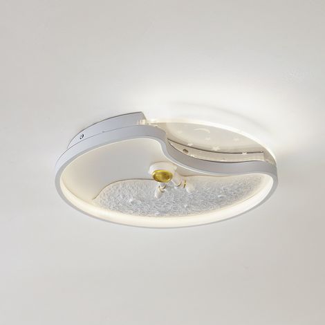 [GEBRAUCHT] Lindby Led Deckenleuchte Lampe Leuchte Deckenlampe Weiß Kosmo 40 Cm Metall Mond B-Ware
