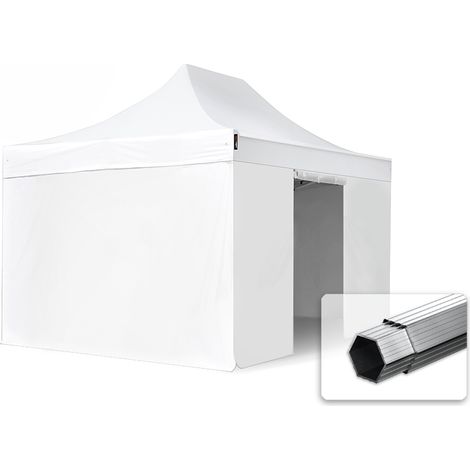 3x4,5 m Faltpavillon PROFESSIONAL Alu 40mm, Seitenteile ohne Fenster, weiß