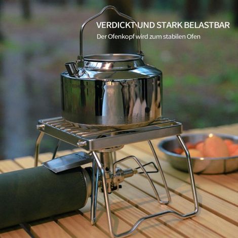 Support barbecue portable-1, camping pliable 15x15 cm grille acier inoxydable-pour outdoor Étiquette (1/5)