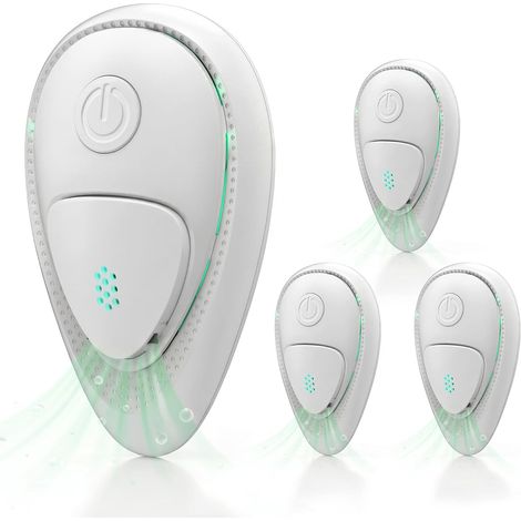 Purificatore d'aria ionizzatore compatto bianco in 3 pezzi, silenzioso e portatile, plug-in, contro odori di animali domestici, fumo e polvere per camera da letto (1/5)