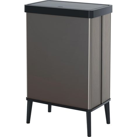 Papelera con pedal - VERTO - CURVER - Apertura táctil - 54 L - Gris perla (1/5)