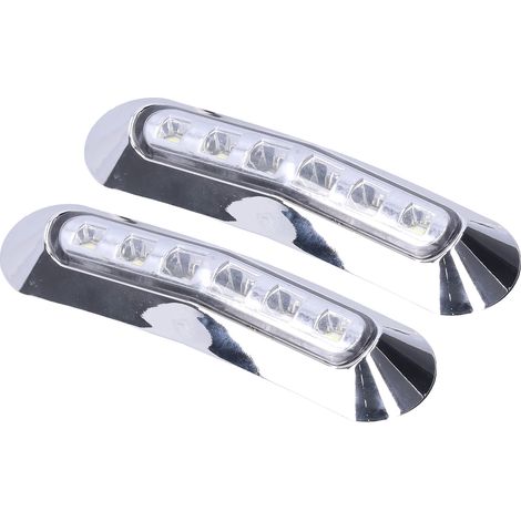 Feu arrière latéral à 6 LED 10-30 V, clignotant lumineux, protection IP68, pour voitures, camions, remorques et camping-cars, blanc (1/5)