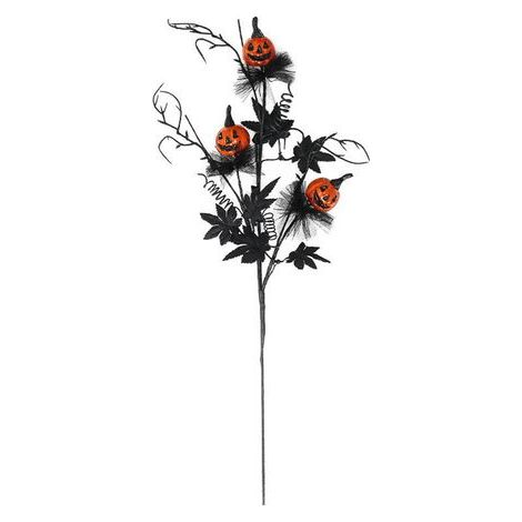 Artificial Pumpkin Maple Leaf Stem Artificial Black Flowers Pick for Home Indoor Party Vase Arrangement Decor (1/2)