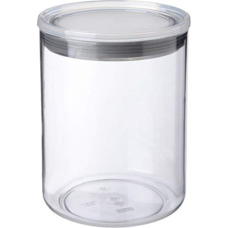 Tatay Barattolo da cucina, Capacità 1,5L, Ermetico, Senza BPA, Lavabile in lavastoviglie, Trasparente - Grigio. Misura 12,5 x 12,5 x 17 cm (1/4)