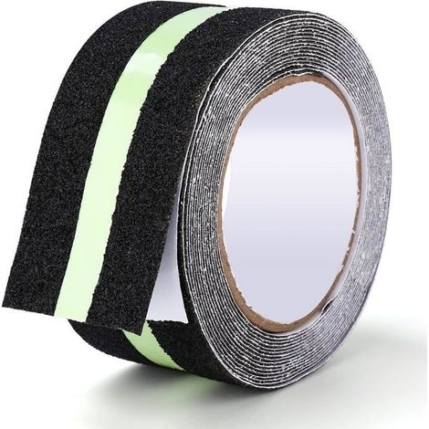 Rutschfestes Klebeband mit fluoreszierendem Streifen für bessere Sichtbarkeit bei Nacht, rutschfestes Klebeband für den Innen- und Außenbereich. (1/5)