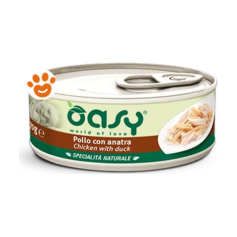 Oasy Cat Specialità Naturali Pollo con Anatra - Oasy Cat Specialità Naturali Pollo con Anatra - Lattina Da 150 Gr