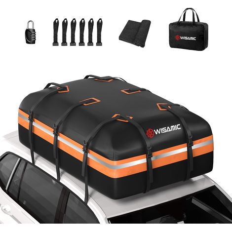 Imperméable sur Le Toit Cargo Bag - Superlarge 21 Pieds Cubes Imperméable À l'eau Cargo Bag Car Roof Top Carrier Doux Porte-Bagages sur Le Toit avec De Larges Sangles (1/5)