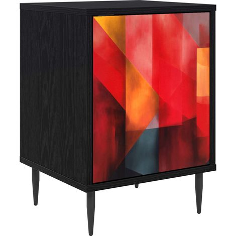 Mesa de noche HEESCH Roble Negro 36 x 33 x 51 cm vidaXL