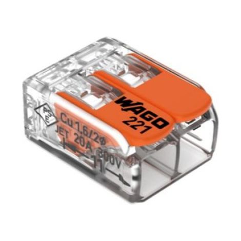 Sachet de 10 bornes 2 entrées série 221 - Wago (1/5)