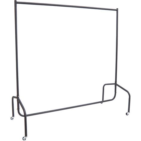 Homcom – Portant à vêtements avec roulettes – Structure acier robuste 140 kg – Dimensions 150x60x170 cm – Couleur noir