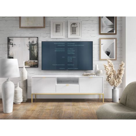 AX LIVING Lowboard TV Eternas 154 cm modernes Design, Weiß