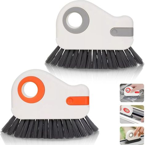 2 Pièce Brosse Nettoyage, Brosse de Nettoyage de Rainure, Brosse de Nettoyage de Rainures 2 en 1, Idéal pour Nettoyer Les Rails de Fenêtres, Les Rails de Portes Coulissantes et Autres Fissures (1/5)