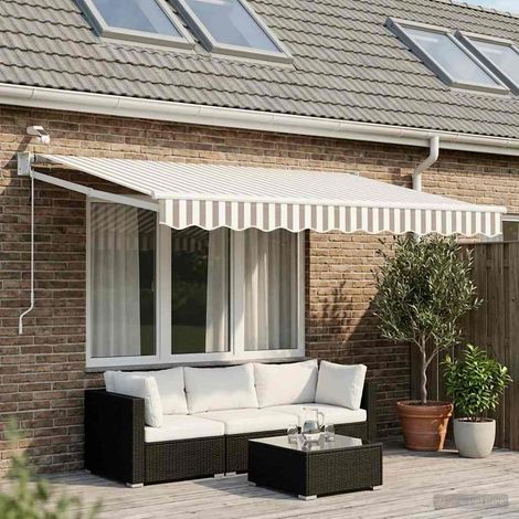 Auvent rétractable électrique Gris clair et blanc vidaXL (1/5)