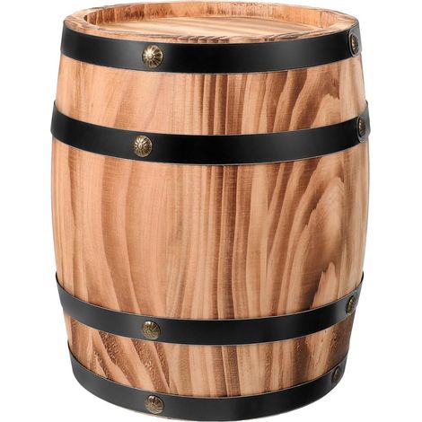 Vintage Barrel Decoration Bar Ornament Wine Barrel for Kitchen Garden and Events Solid Wood, Coffee Finish, Handmade, Bar, Kitchen, Garden