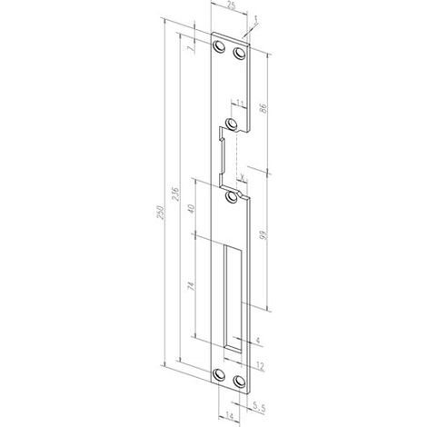 ASSA ABLOY Flachschließbl.021 STA verz.ktg.B.25xL.250mm DIN L/R - -2141