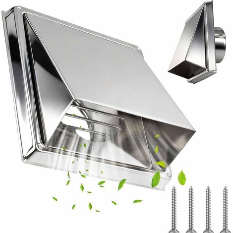 Diamètre 150mm,304 Grille d'aération en acier inoxydable, Avec moustiquaire,Avec joint en caoutchouc,Pour tuyau en VMC et couvercle (1/5)
