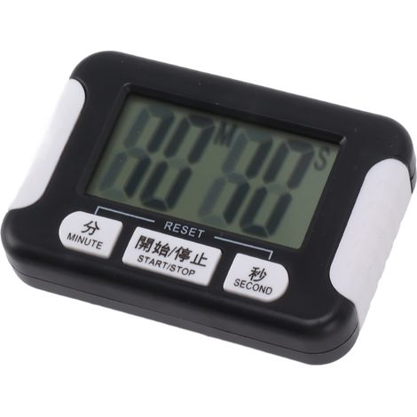 Minuteur numérique multifonctionnel portable et facile à utiliser, avec compte à rebours, pour la cuisine (noir). (1/4)