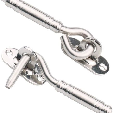 Stück Türhaken 100 mm 4 Zoll Fensterverriegelungen Kabinenhaken Windhaken mit Schrauböse Türverriegelungen Schiebetürverriegelung Türverriegelung (1/4)