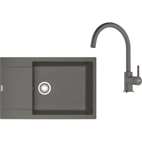 Franke Sets - Küchenset G277ŠK, Fragranitspüle MRG 611-78 BB und Armatur FC 6018.084, steingrau 114.0700.799