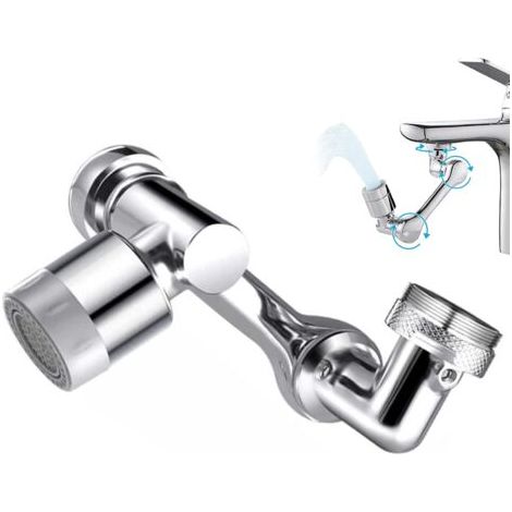 royaluxe-Rallonge De Robinet Pivotante Robinet De Filtre Universel Anti éclaboussures Aérateur De Robinet Rotatif Universel Robinet 1080 Degrés Aérateur D'extension De Robinet Abs Pour Cuisine Salle D