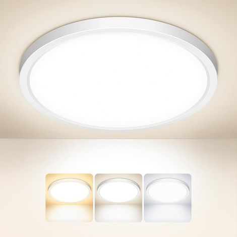 1 Plafonnier LED Rond 15W IP44 Étanche 3 Températures Couleur Ultrafin Pour Salon Salle De Bain (1/5)