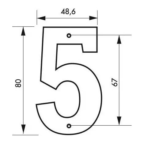 THIRARD - Chiffre 5 à visser, alliage, H.80mm, noir - THIRARD (1/5)
