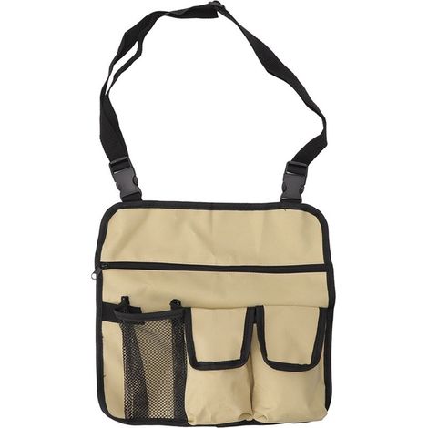 Sac de rangement étanche pour chaise de camping, en toile Oxford portable avec poche latérale ajustable pour plage et extérieur, couleur kaki. (1/5)