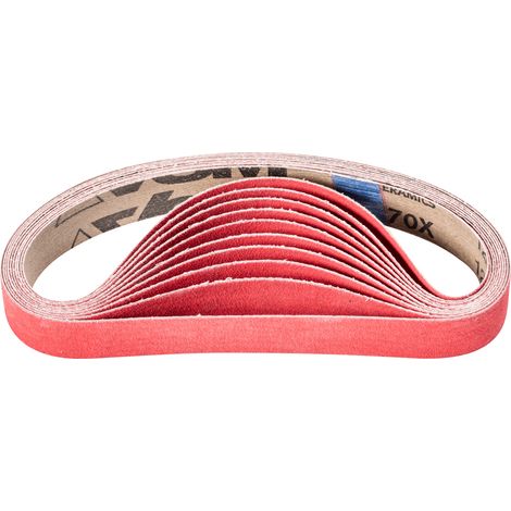 PFERD TOOLS Keramikkorn Schleifband BA 25x480mm CO-COOL120 für Edelstahl-Schliff mit Bandschleifer 20 Stk (1/4)