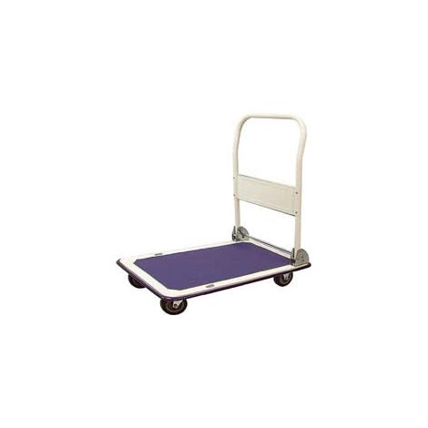 Chariot de rangement à 4 roues avec guidon rabattable. Capacité : 150 kg