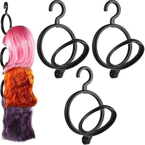 Set aus 3 hängenden Perückenständern, tragbare Aufhänger für mehrere Perücken, zum Präsentieren, Aufbewahren, Stylen und Erhalten der Form Ihrer Perücken. (1/5)